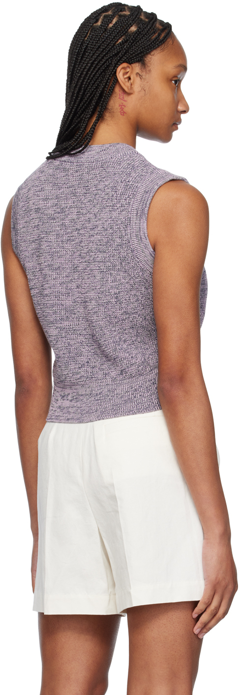 Maison Kitsuné Purple Handwriting Vest In H502 Lilac Melange