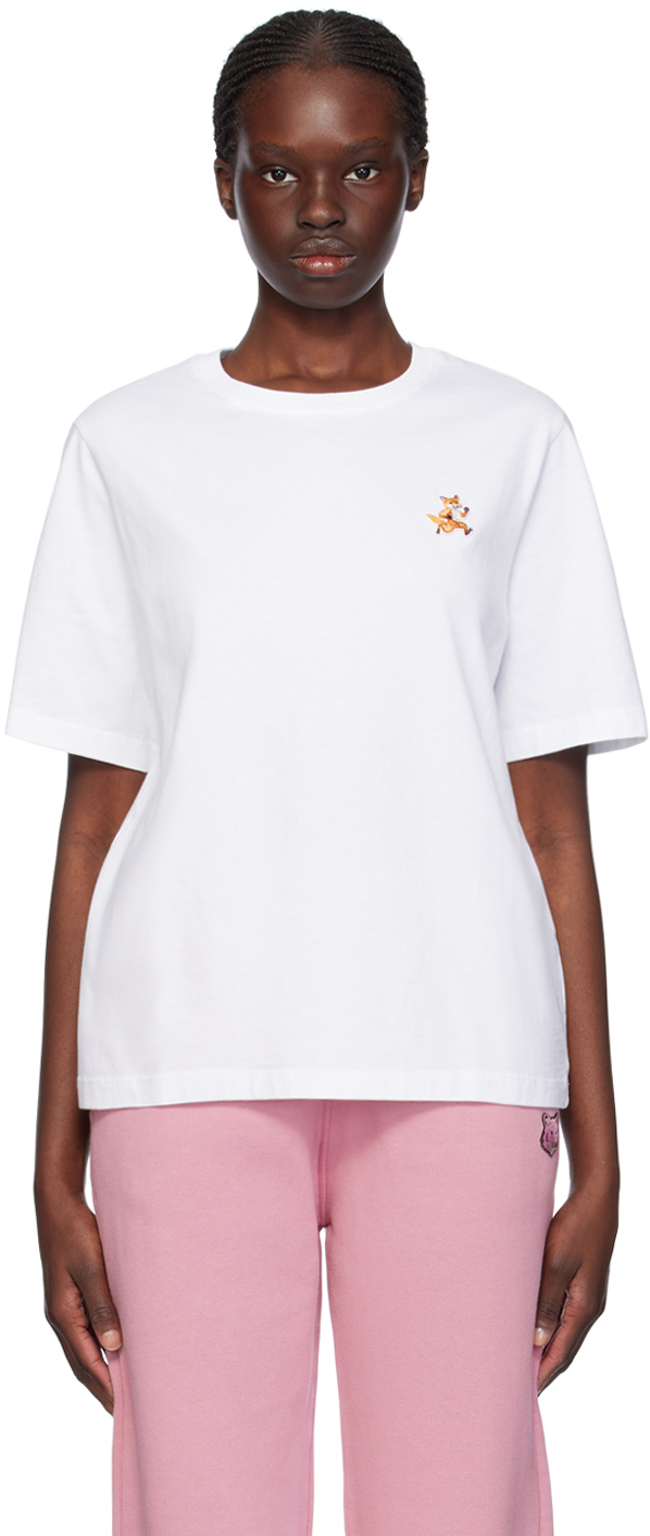 Maison Kitsuné White Speedy Fox Patch Comfort T-shirt