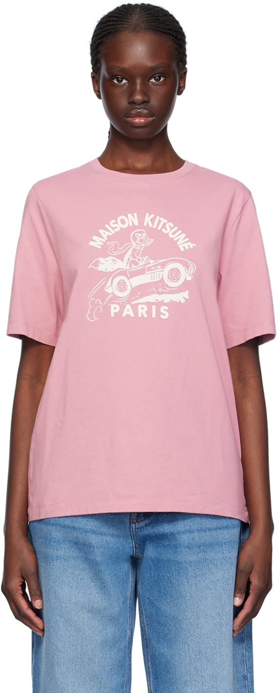 Maison Kitsuné Pink Racing Fox T-Shirt