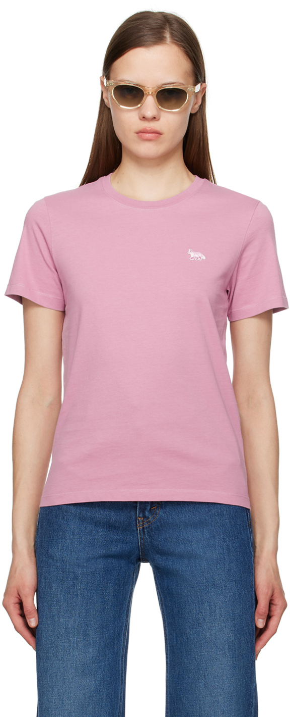 Shop Maison Kitsuné Pink Baby Fox T-shirt In P527 Blossom