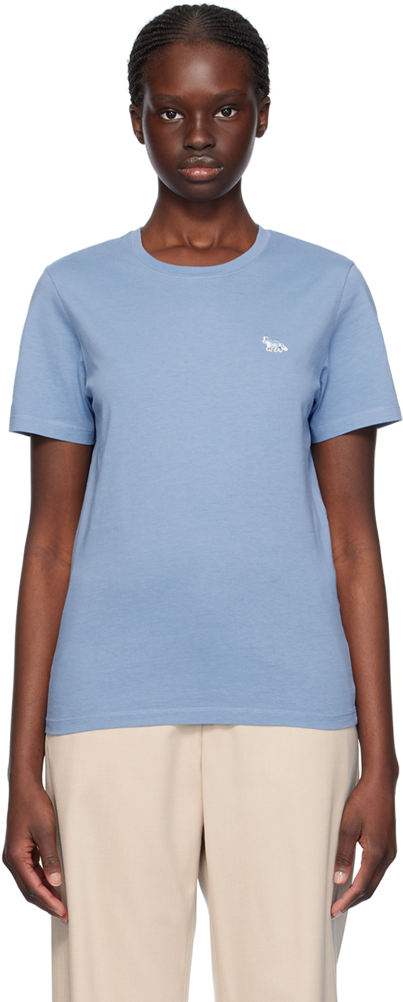 Shop Maison Kitsuné Blue Baby Fox T-shirt In P428 Hampton Blue