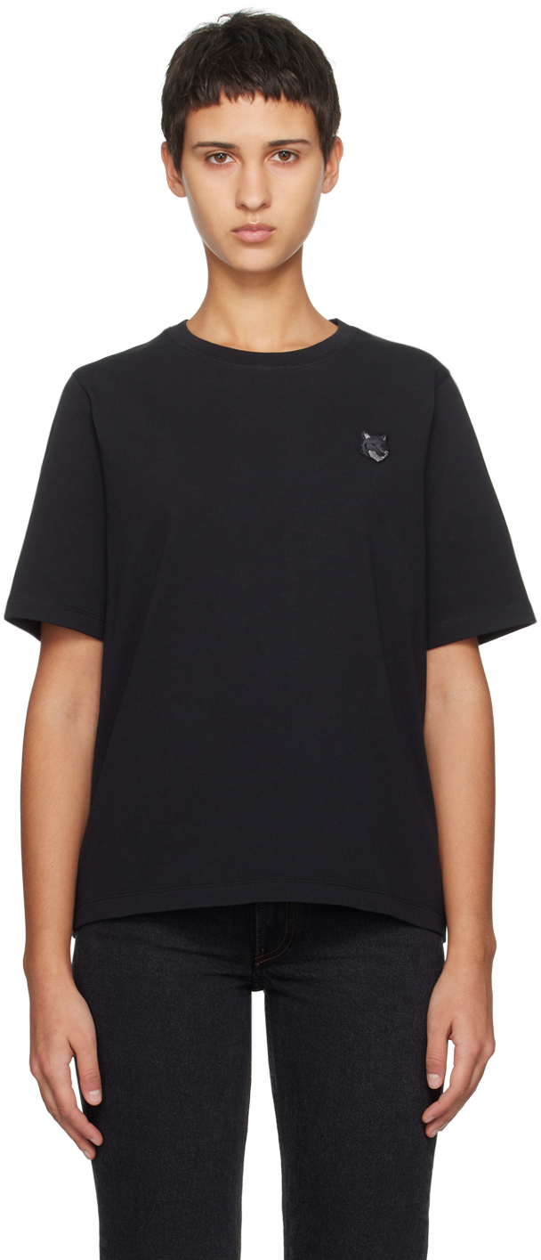 Maison Kitsuné: Black Bold Fox Head Patch T-Shirt | SSENSE