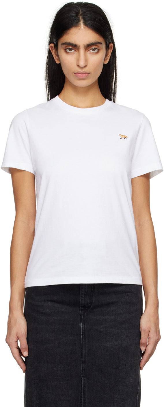 White Baby Fox T-Shirt by Maison Kitsuné on Sale