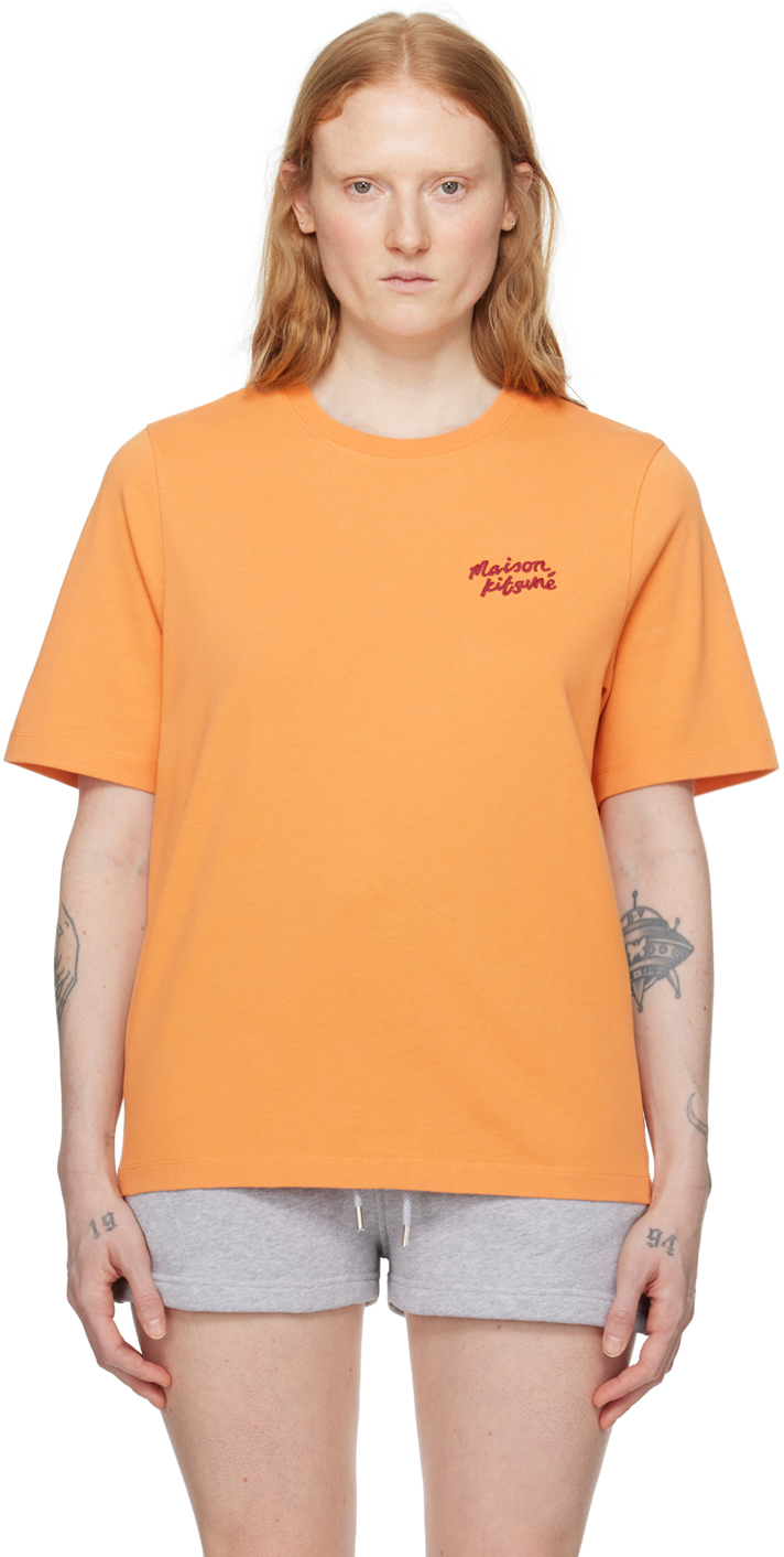 Maison Kitsuné Orange Handwriting T-Shirt