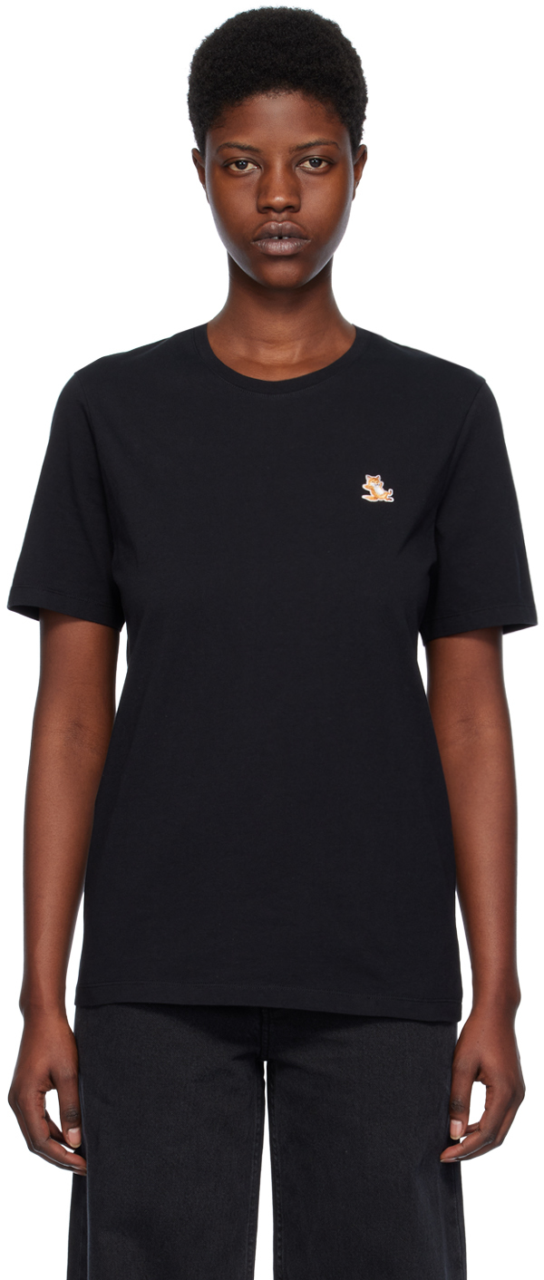Shop Maison Kitsuné Black Chillax Fox T-shirt In P199 Black