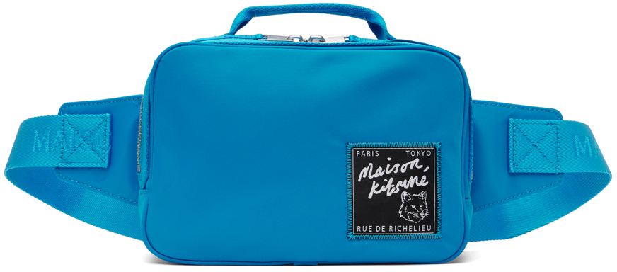 Maison Kitsuné Blue 'the Traveller' Bag In P451 Enamel Blue