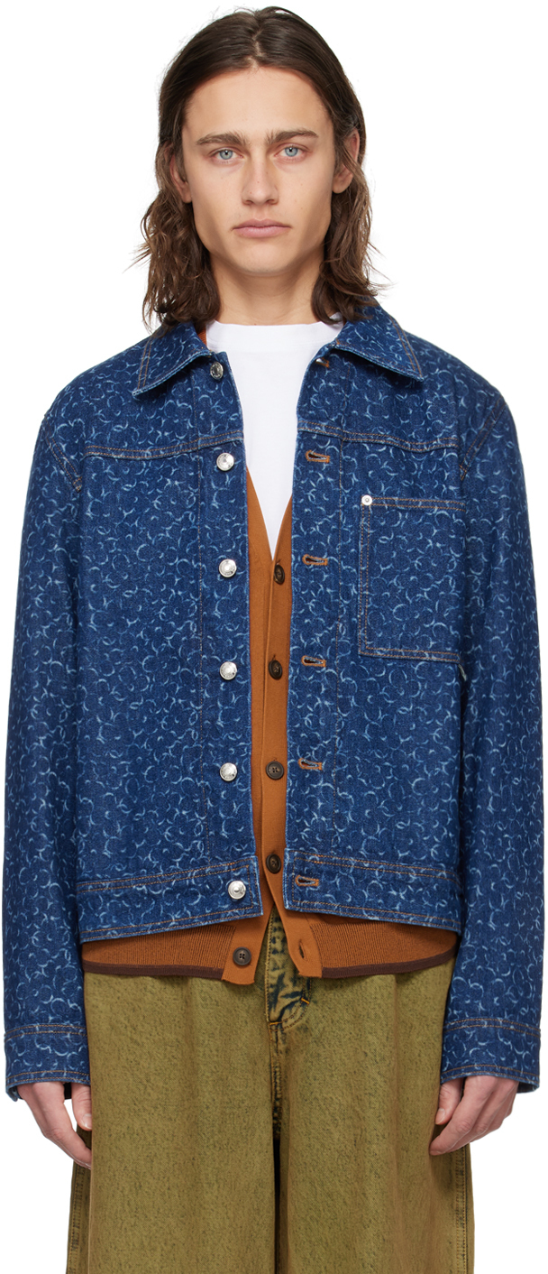 【関税込み】Maison Kitsune ネイビー デニム ワークジャケット Maison Kitsunéのブルー ストレート デニムジャケットがセール中