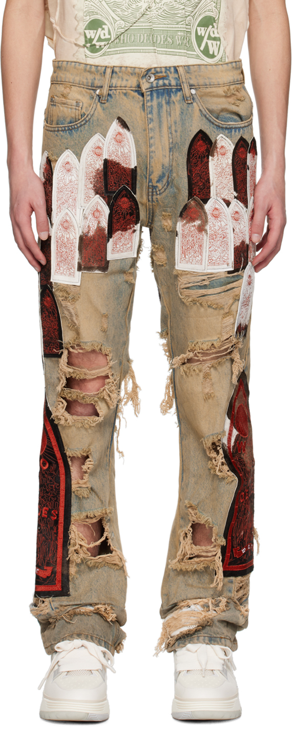 Who Decides War Blue Sangre Patch Jeans In Multi