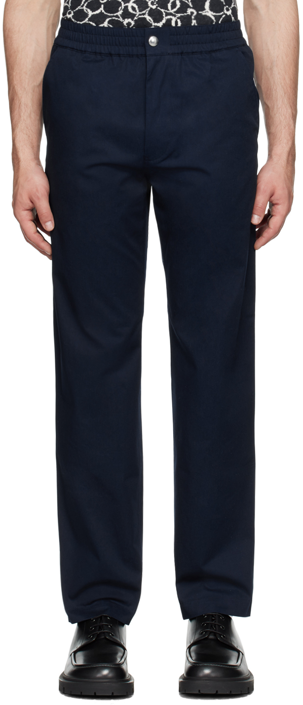 Maison Kitsuné Navy Casual Trousers