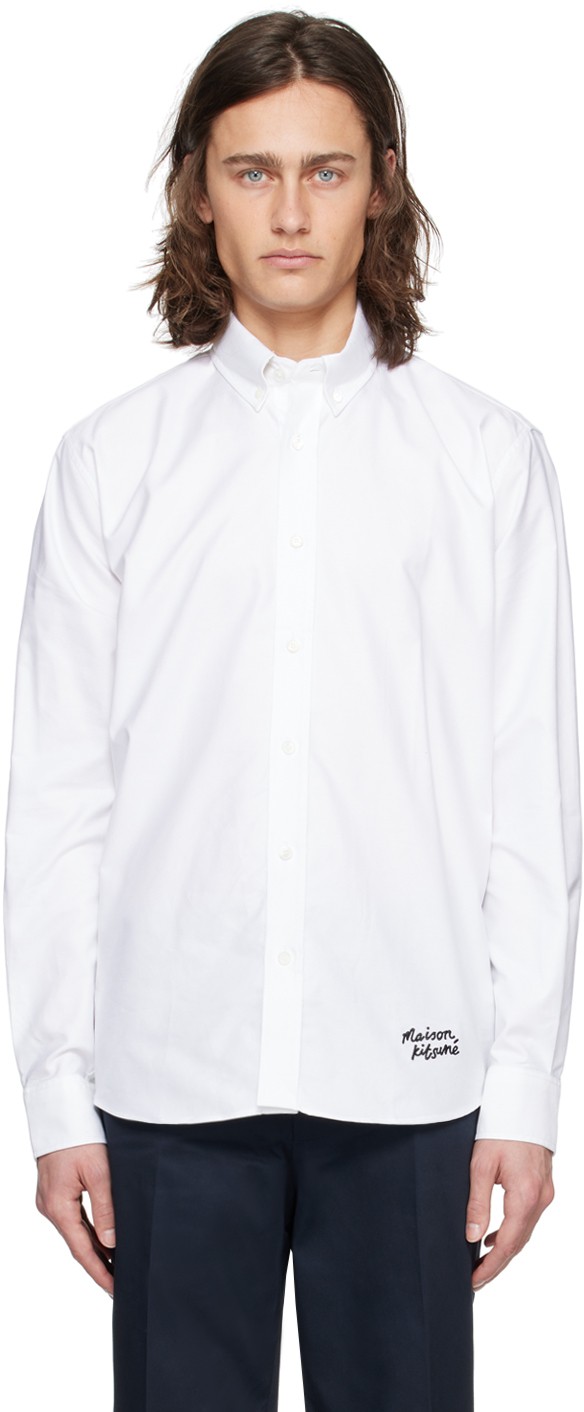 Maison Kitsuné White Handwriting Shirt In P100 White