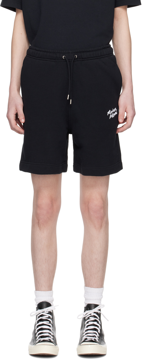 Black Handwriting Shorts by Maison Kitsuné on Sale