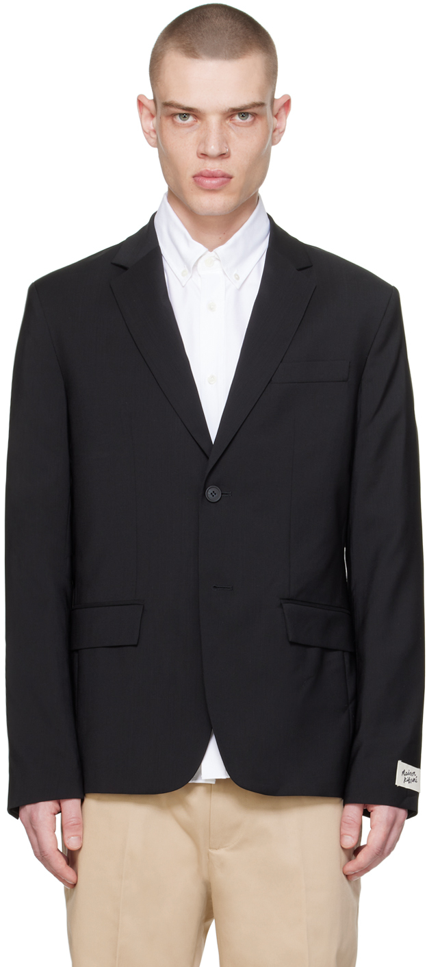 Maison Kitsuné Black Tailored Blazer In P199 Black