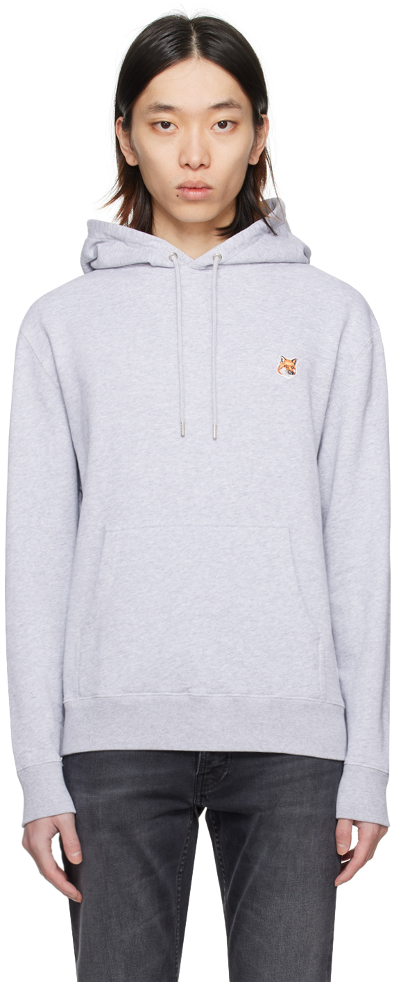 Gray Fox Head Hoodie by Maison Kitsuné on Sale