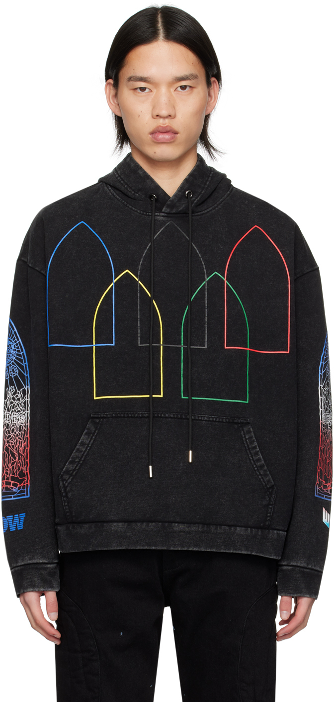 Who Decides War: Black Intertwined Windows Hoodie | SSENSE