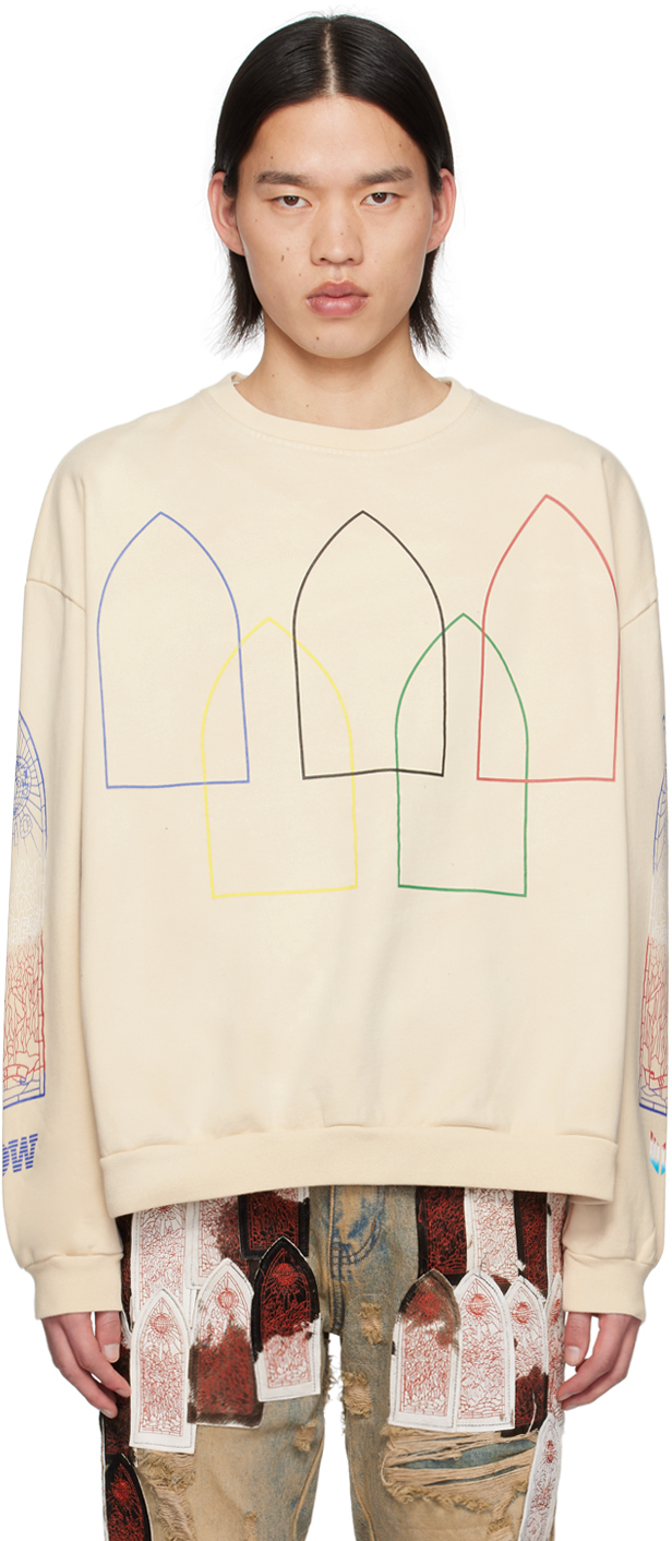 Who Decides War Off-white Intertwined Windows Sweatshirt In Ivory