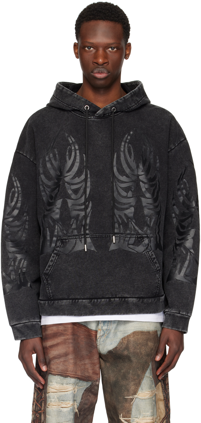 Shop Who Decides War Black Winged Hoodie In Coal