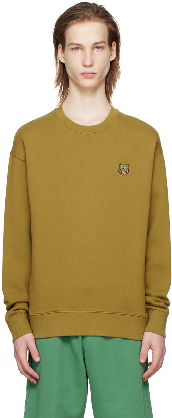 Maison Kitsuné Khaki Bold Fox Head Sweatshirt