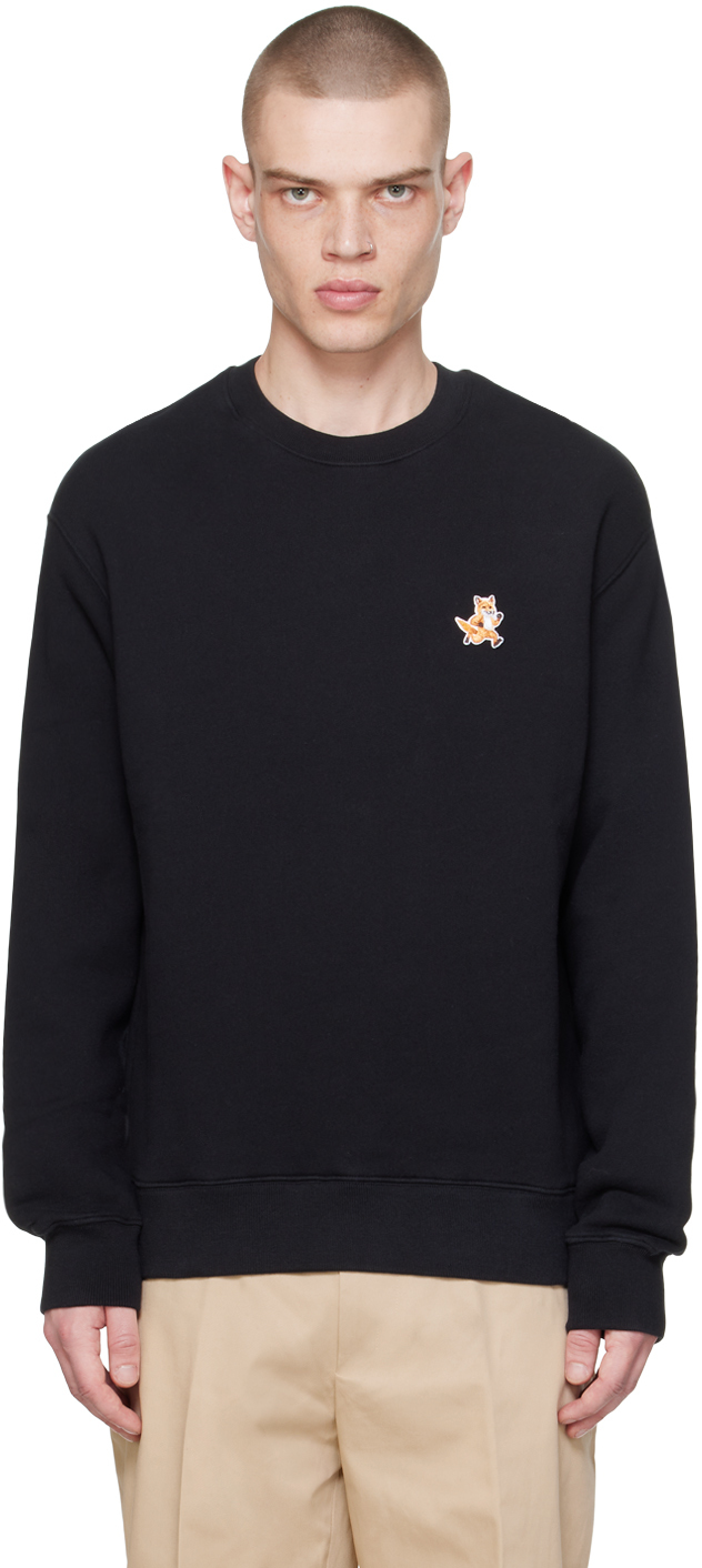 Shop Maison Kitsuné Black Speedy Fox Sweatshirt In P199 Black