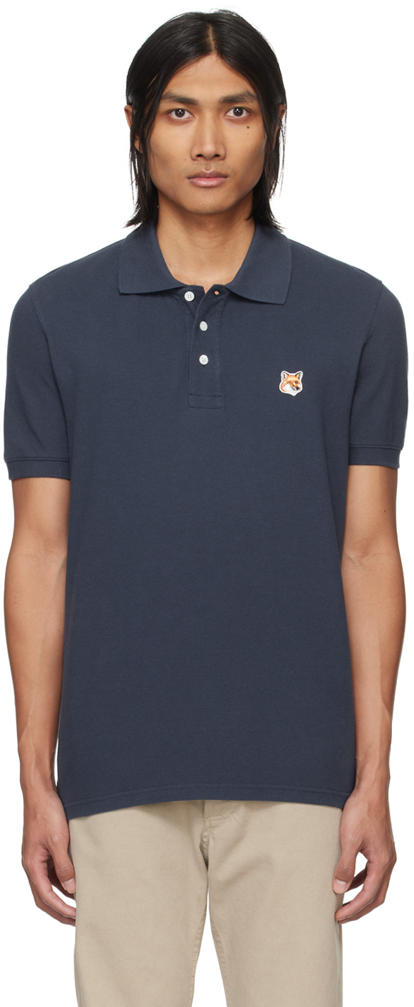 Navy Fox Head Patch Classic Polo