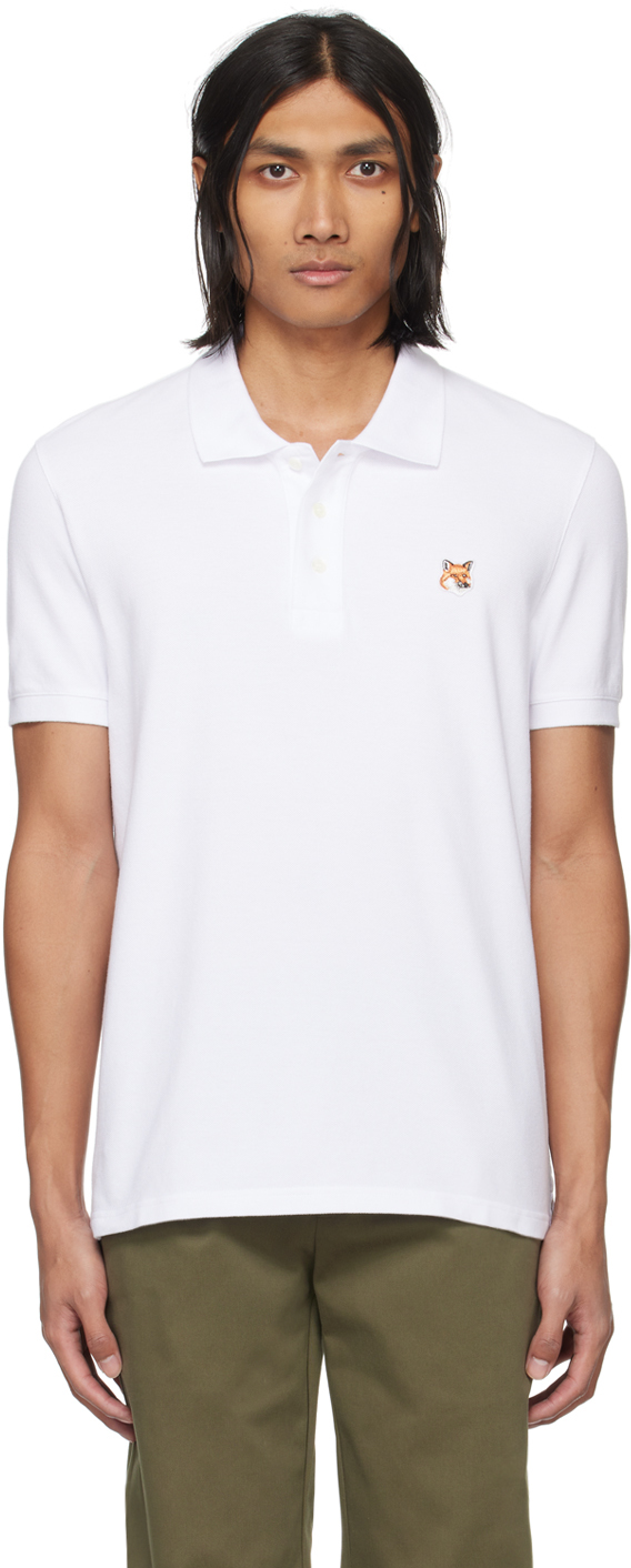 Maison Kitsuné: White Fox Head Patch Classic Polo | SSENSE UK