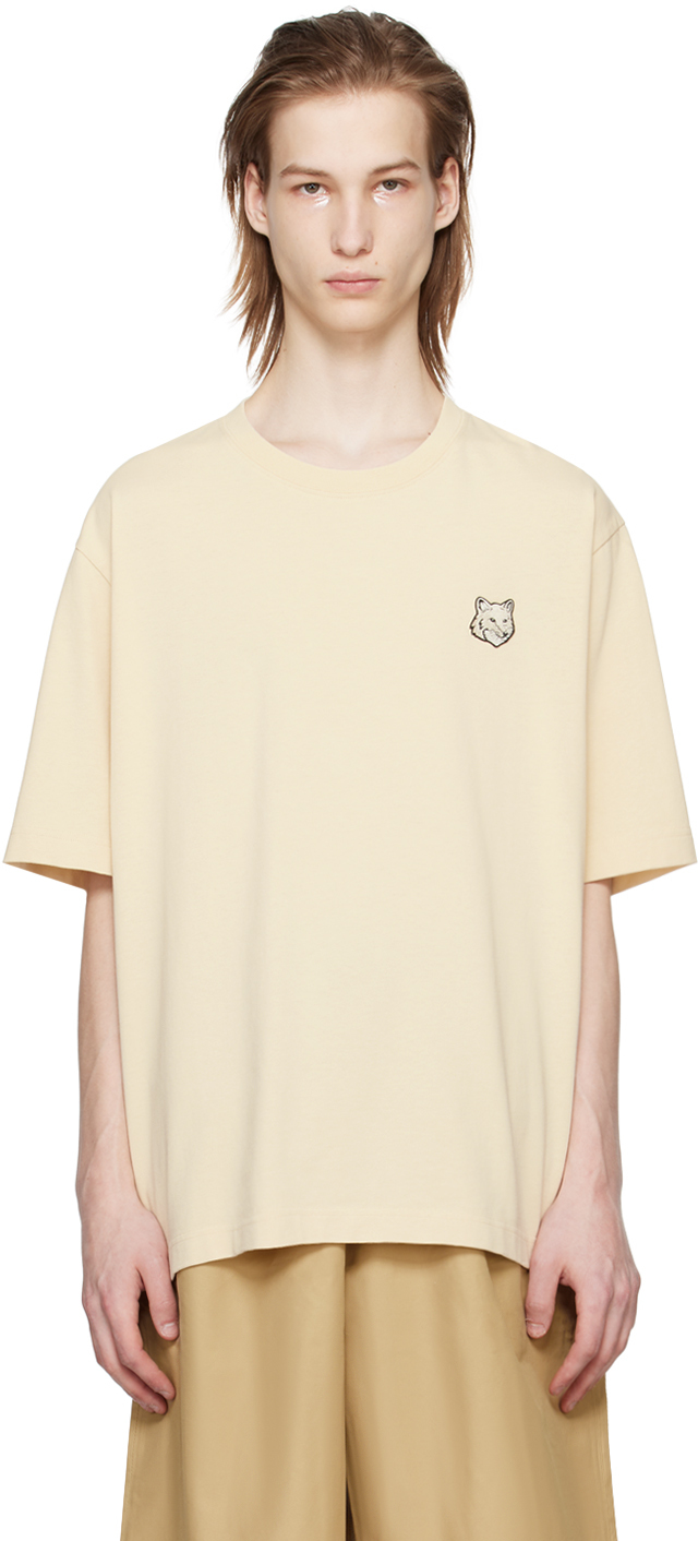 Maison Kitsuné Beige Bold Fox Head T-Shirt