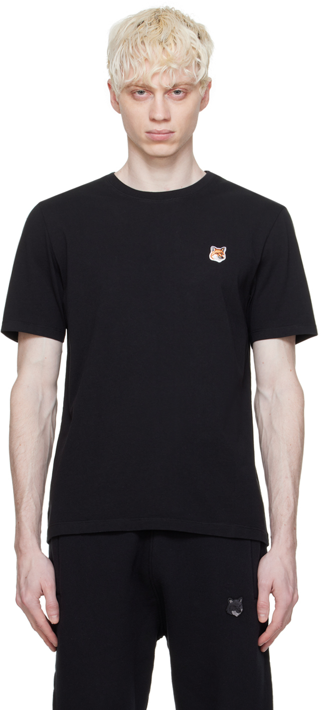 Shop Maison Kitsuné Black Fox Head T-shirt In P199 Black