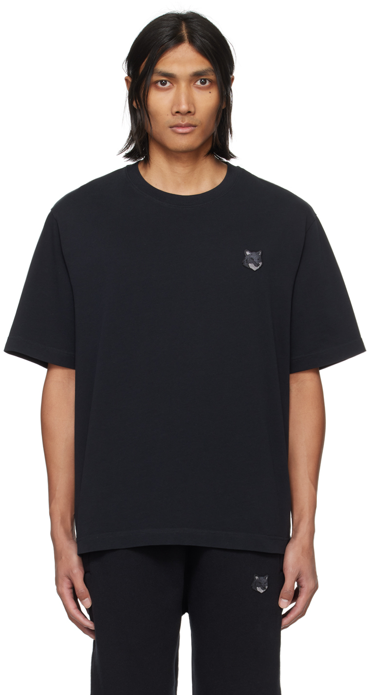 Maison Kitsuné Black Bold Fox Head T-shirt In P199 Black