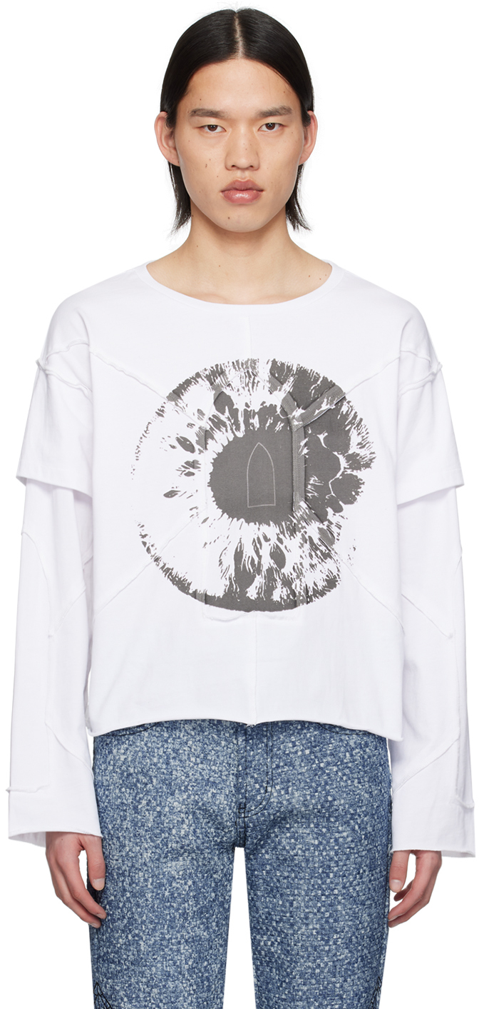 Who Decides War White Eye Long Sleeve T-shirt In Cloud