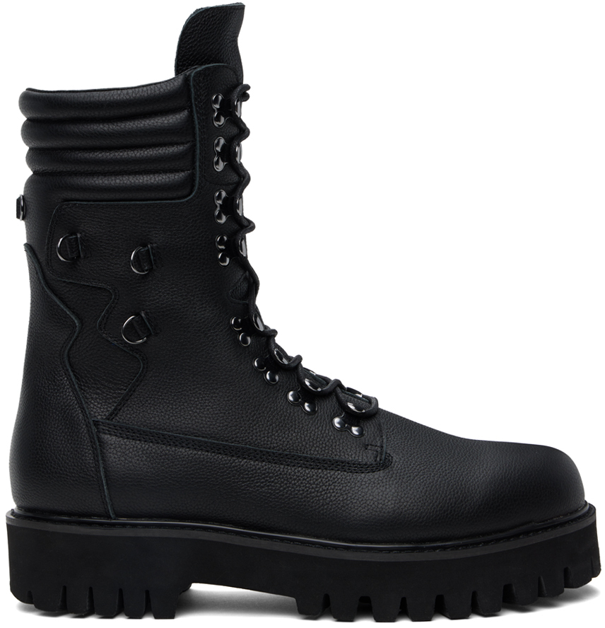 Black Field Boots by Who Decides War on Sale