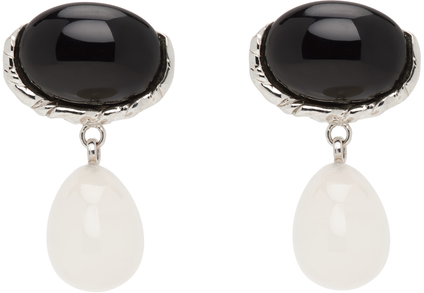 Corali Embleme Sterling Silver Earrings In Black