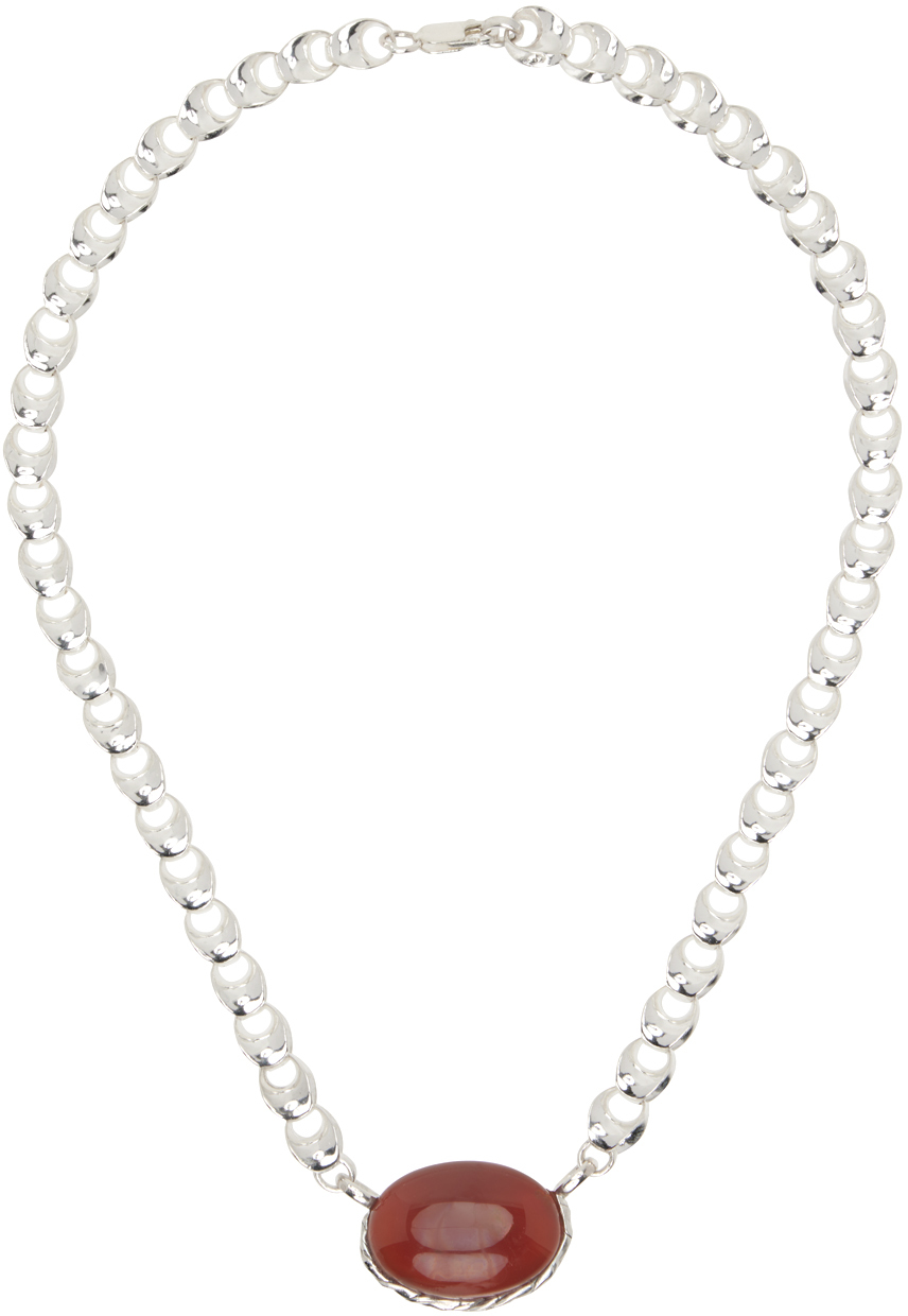 Corali Silver Embleme Grande Chain Necklace In White