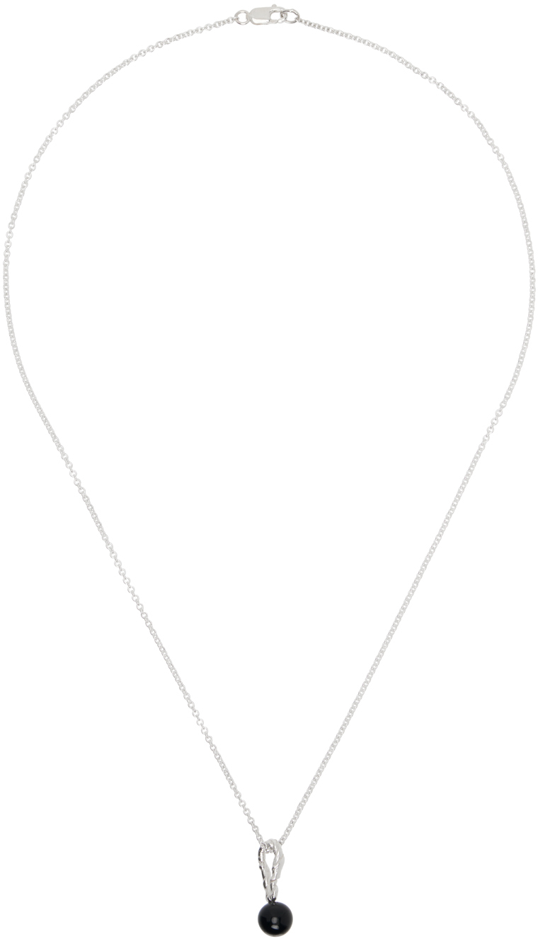 Corali Silver Loop Necklace In White