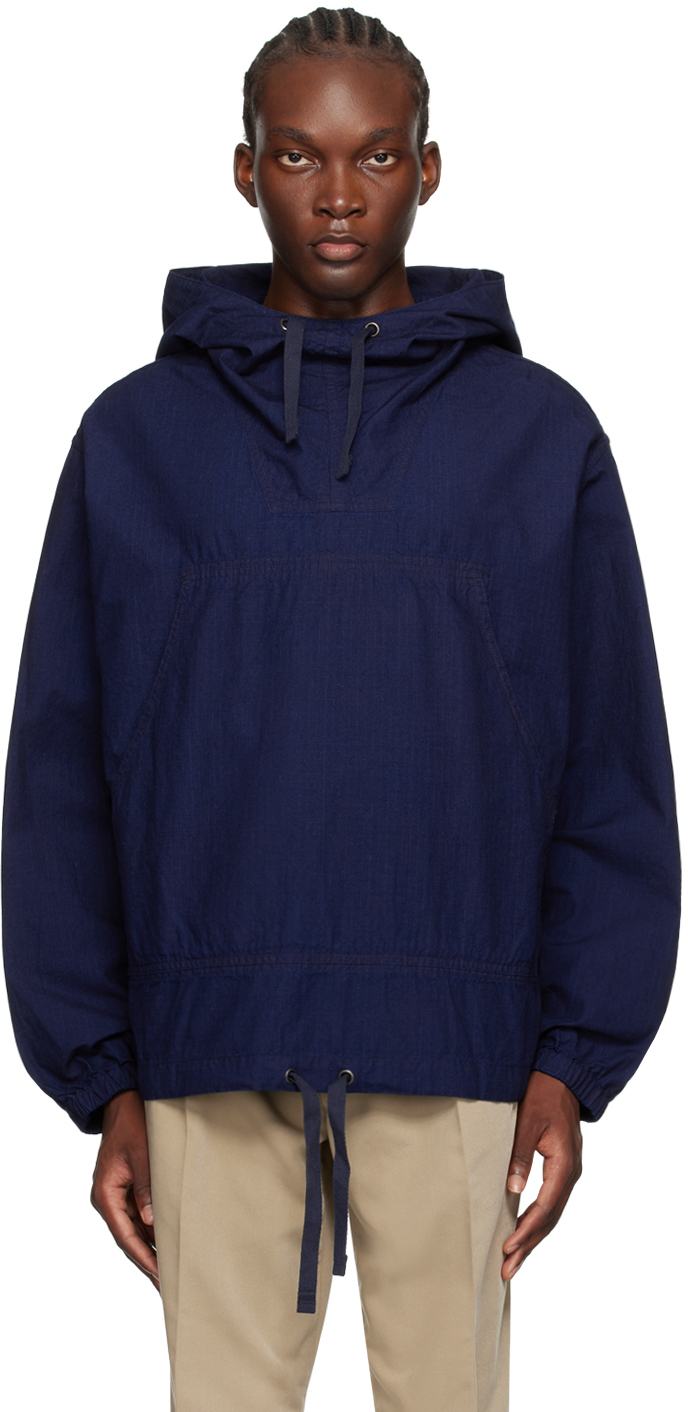 Indigo Military Smock Jacket