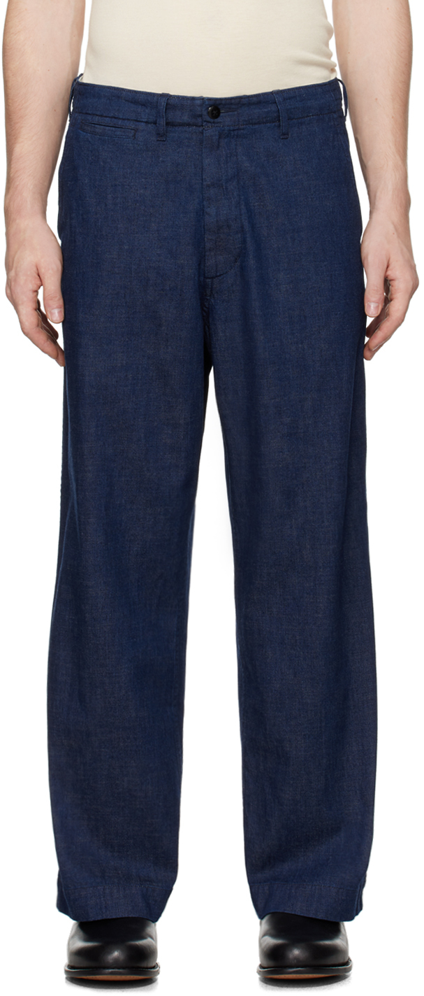 Shop Beams Indigo Military Jeans In Indigo78