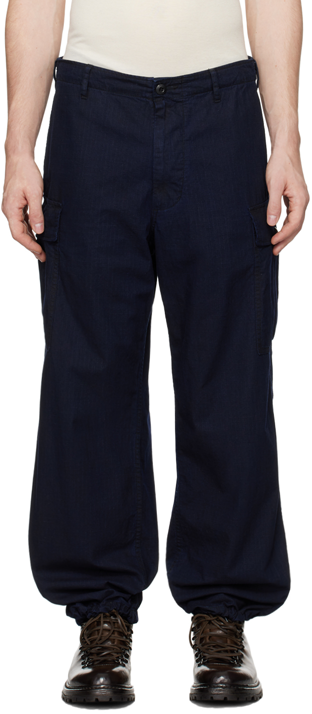 Shop Beams Indigo Military 6 Pocket Cargo Pants In Sumi18