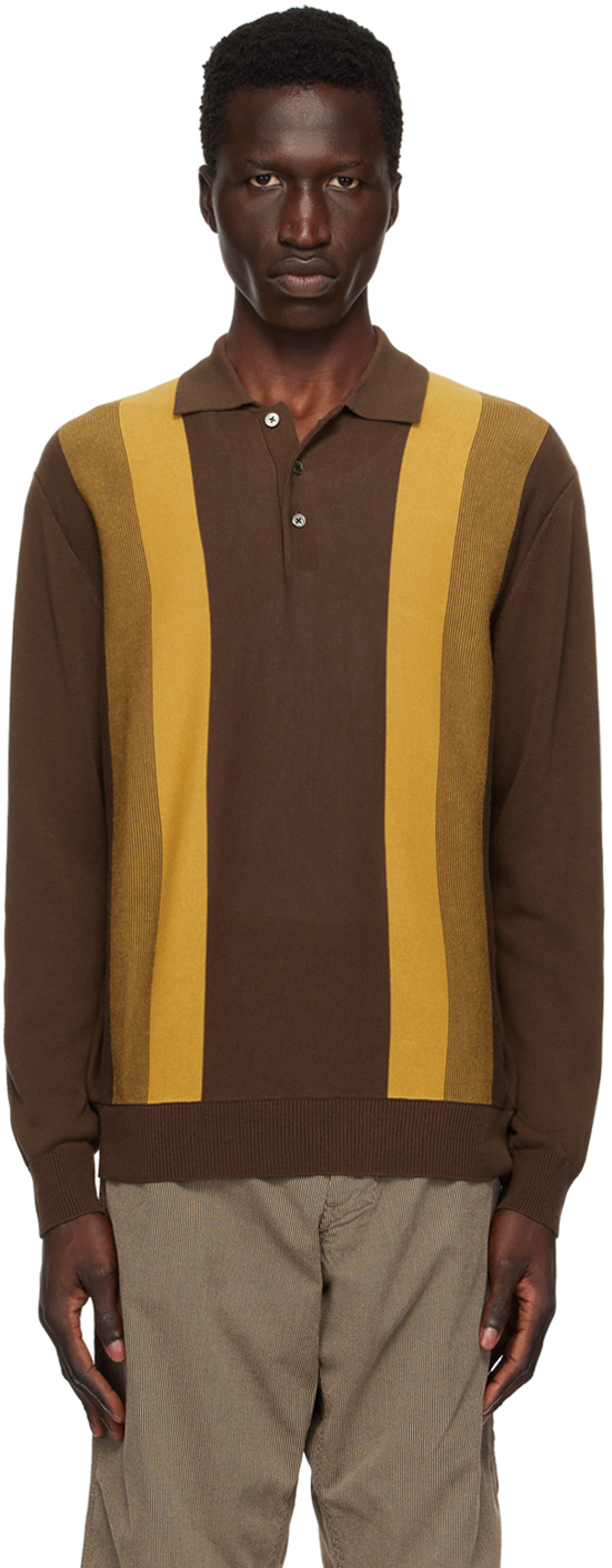 Brown Gradation Stripe Polo