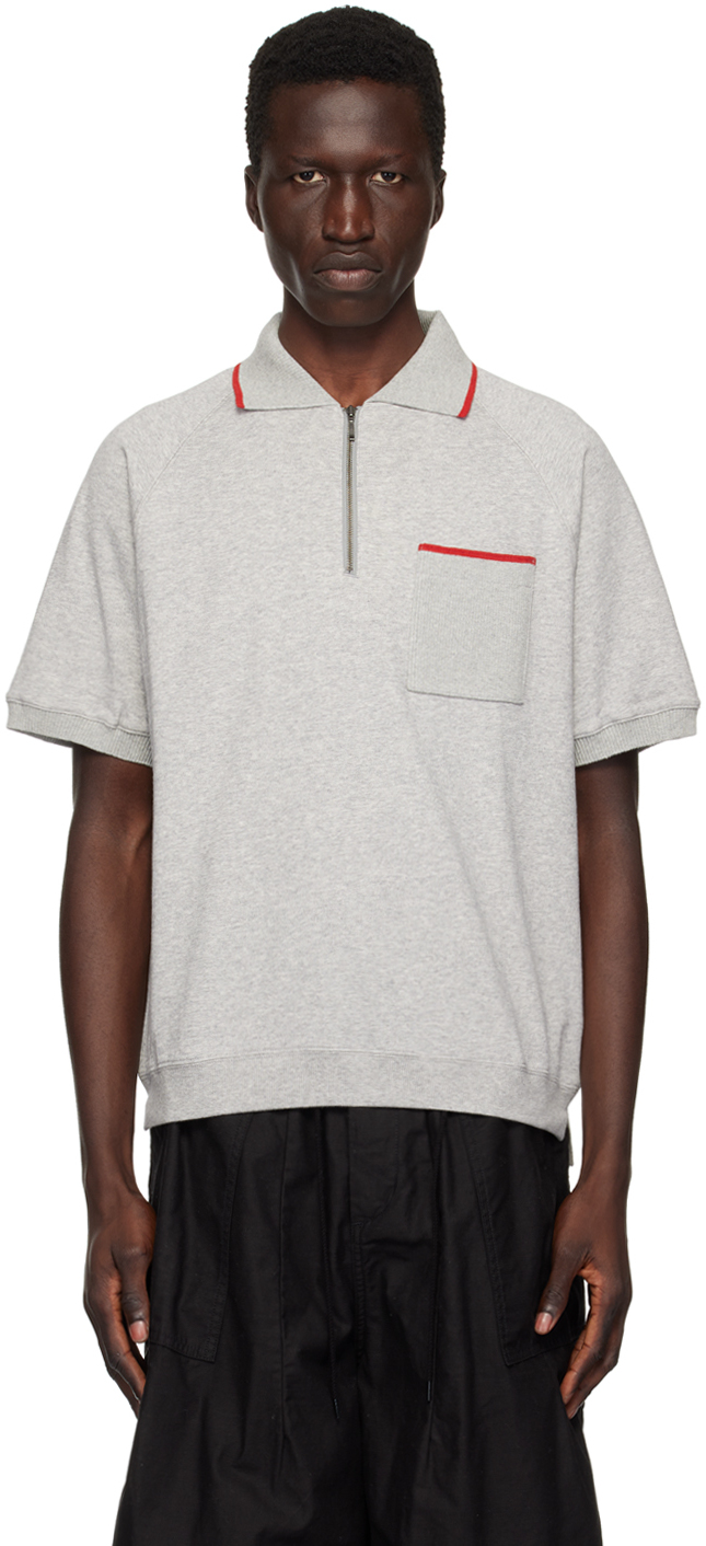 Gray Half-Zip Polo