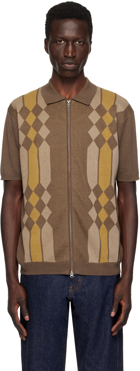 Brown Argyle Polo