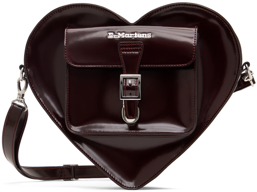 Shop Dr. Martens' Burgundy Heart Shaped Backpack In Cherry Red Oxford Ru