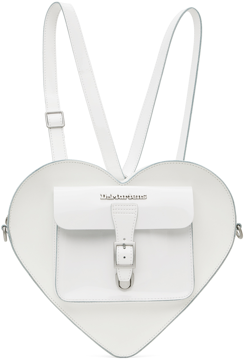 White Heart Shaped Leather Backpack
