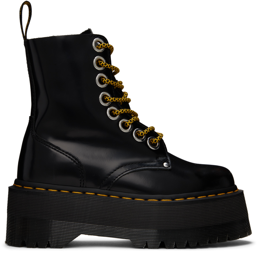 Shop Dr. Martens' Black Jadon Max Platform Boots In Black Buttero