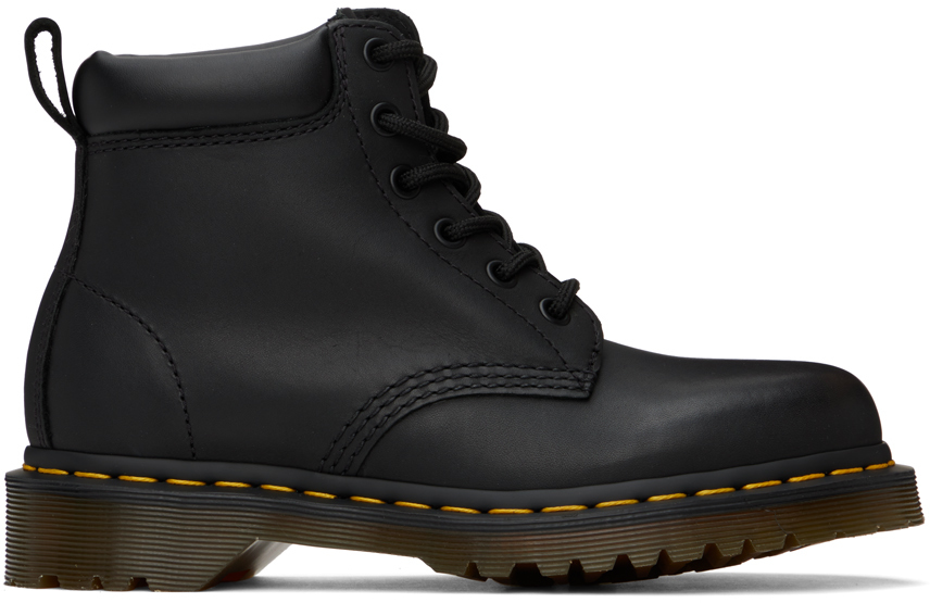 Black 939 Leather Lace Up Boots