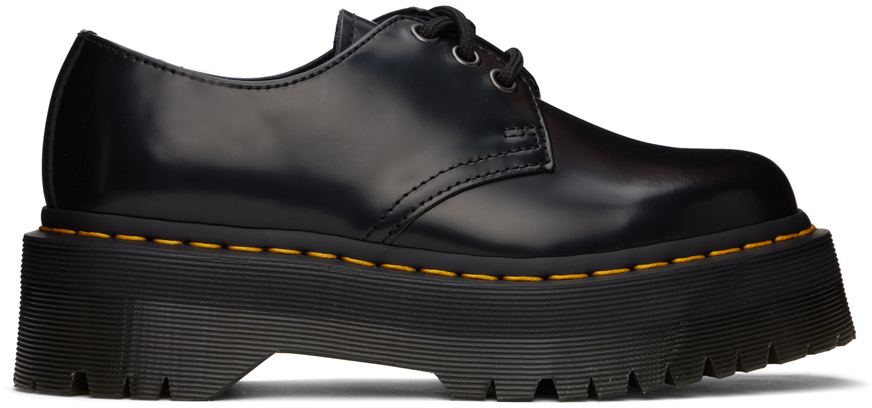 Dr. Martens: Black 1461 Quad Derbys | SSENSE UK