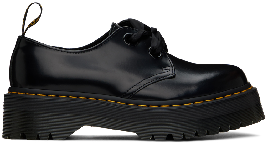 Dr. Martens Derbys Holly noirs en cuir plateforme SSENSE France