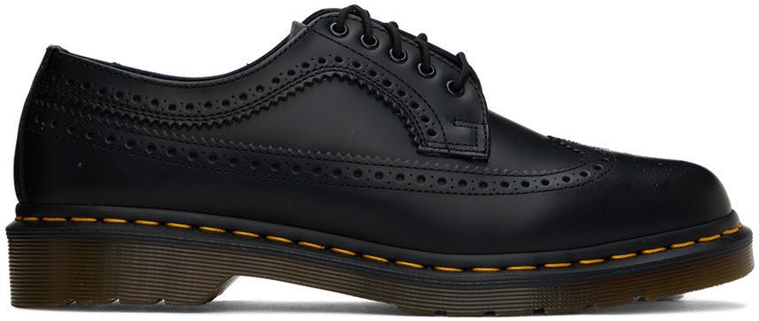 Black Lost Archives 3989 Yellow Stitch Smooth Leather Brogues