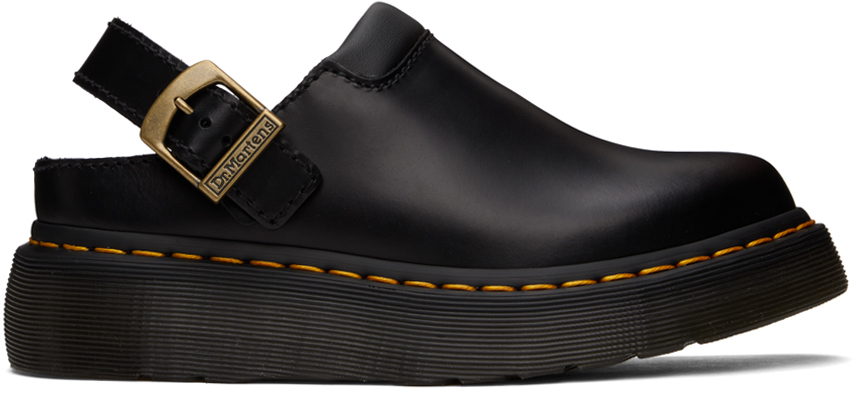 Black Laketen Mules by Dr. Martens on Sale