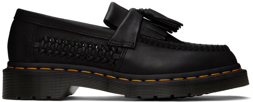 Shop Dr. Martens' Black Adrian Woven Tassel Loafers In Black Classic
