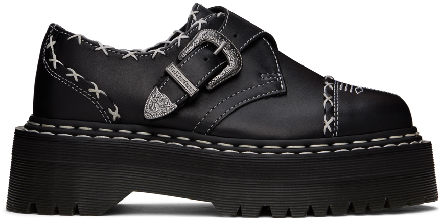 Shop Dr. Martens' Black Monk Gothic Americana Loafers In Black Wanama
