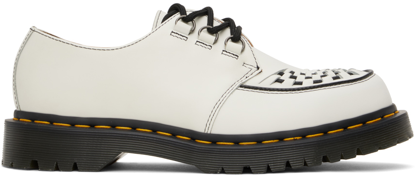 Shop Dr. Martens' White Ramsey Smooth Leather Oxfords In White Smooth