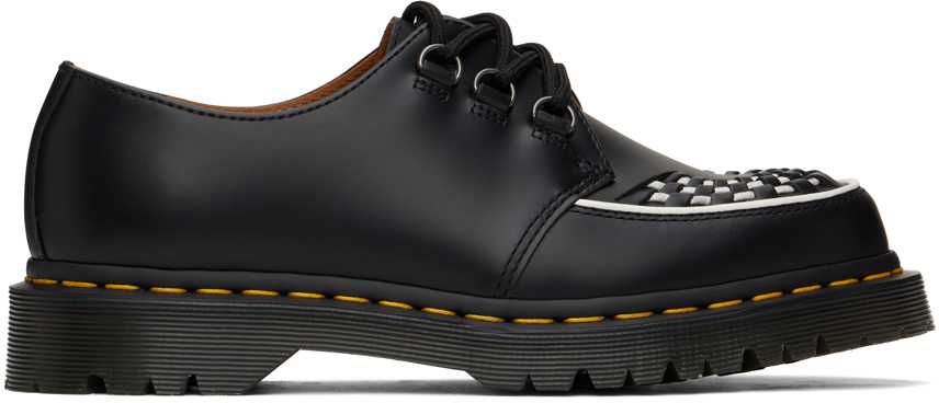 Shop Dr. Martens' Black Ramsey Smooth Leather Oxfords In Black Smooth